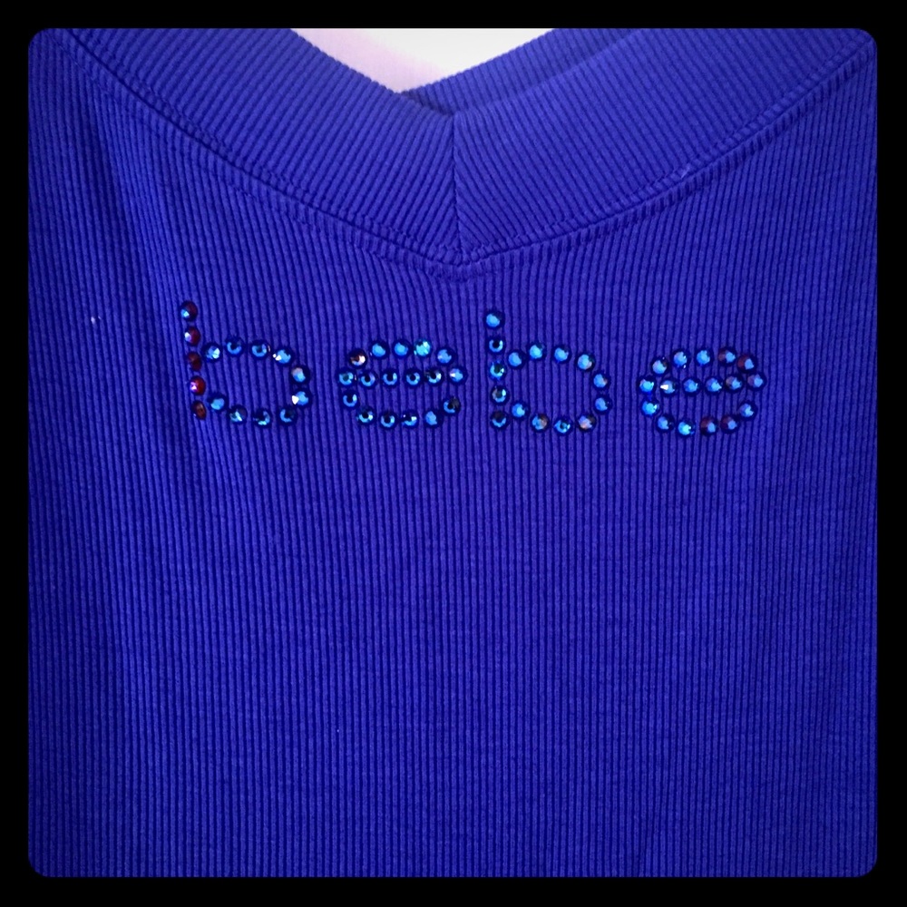 Bebe 3/4 sleeve bling top